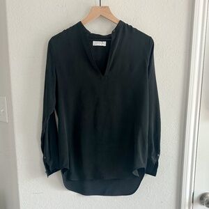 Everlane 100% Silk Black Long Sleeve Blouse Top size 2